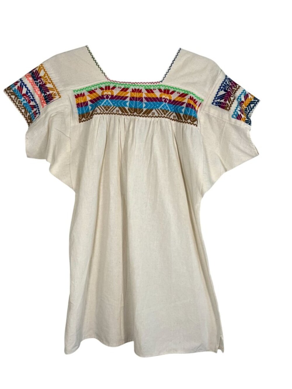 Colorful Peasant Tunic Top S Boho Indie Folk Aztec Western Southwest